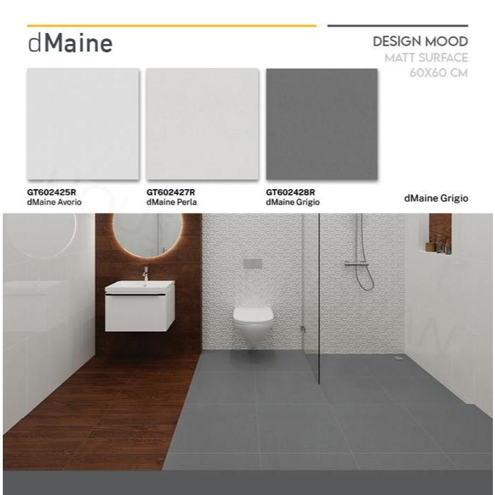 Roman Granit Lantai 60x60 dMaine Series (Design Mood) / Granit Lantai Kamar Mandi / Lantai Kamar Man