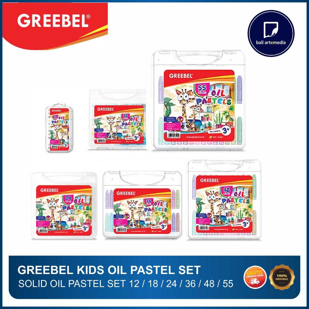 

Greebel - Kids Oil Pastel Set - Krayon Set 12/18/24/36/48/55 - Bali Artemedia