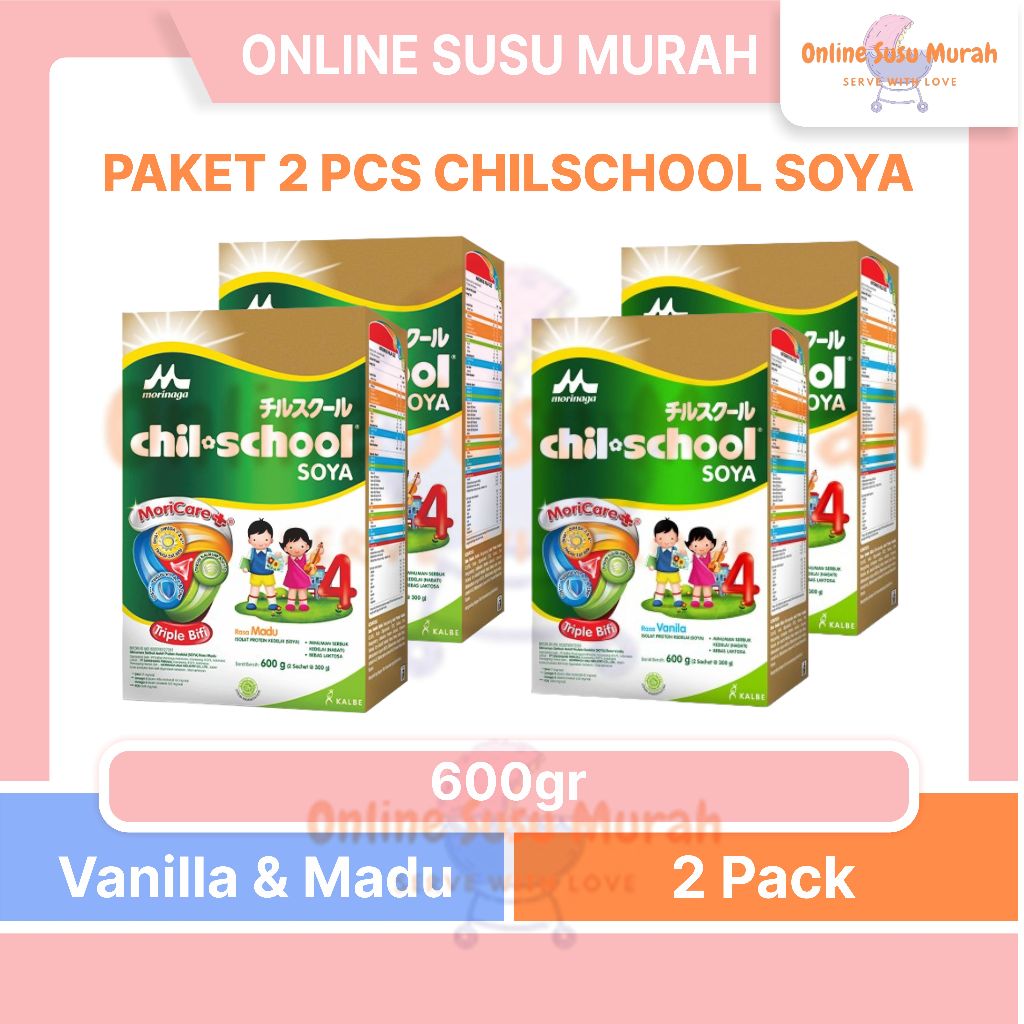 CHILSCHOOL SOYA 600 GR PAKET 2 KOTAK CHIL SCHOOL 600GR MORINAGA SSKD
