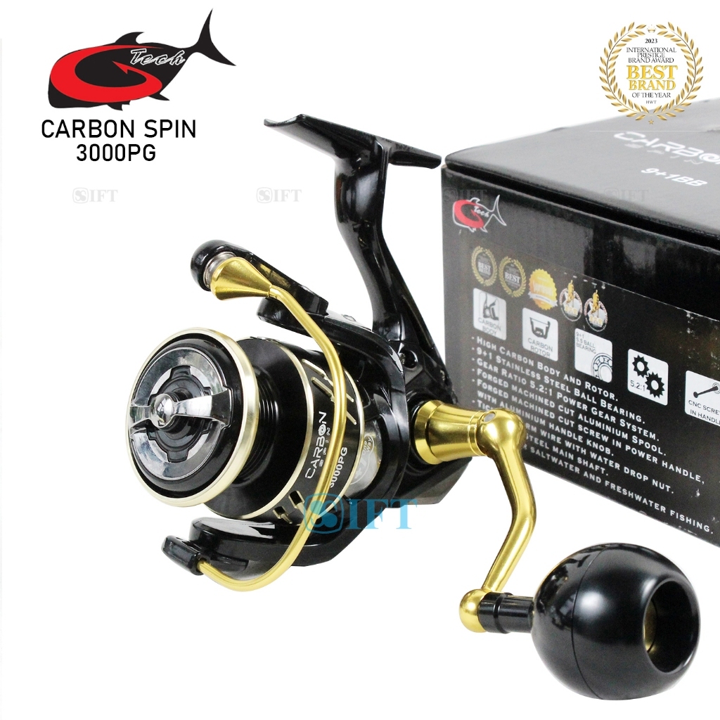 Reel Pancing G-TECH Carbon Spin Reel 1000-5000 Salt Water Power Handle One Way | Castingkolam Harian