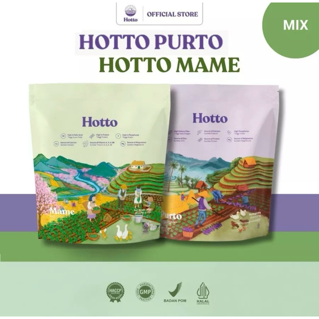 

Bundling Hotto Purto (16sachet) & Hotto MAME (12sachet)