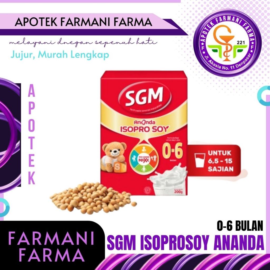 SUSU SGM ANANDA ISOPRO SOY USIA 0-6 BULAN  200 GRAM / PRO-GESS MAXXX / SUSU PERTUMBUHAN BAYI / SOYA 