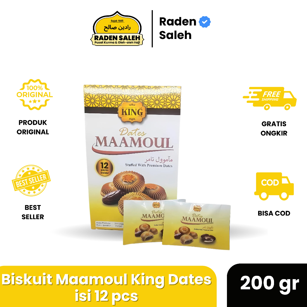 

King Dates Biskuit Maamoul isi 12 Pcs 200 gr | Biskuit Enak Isi Kurma
