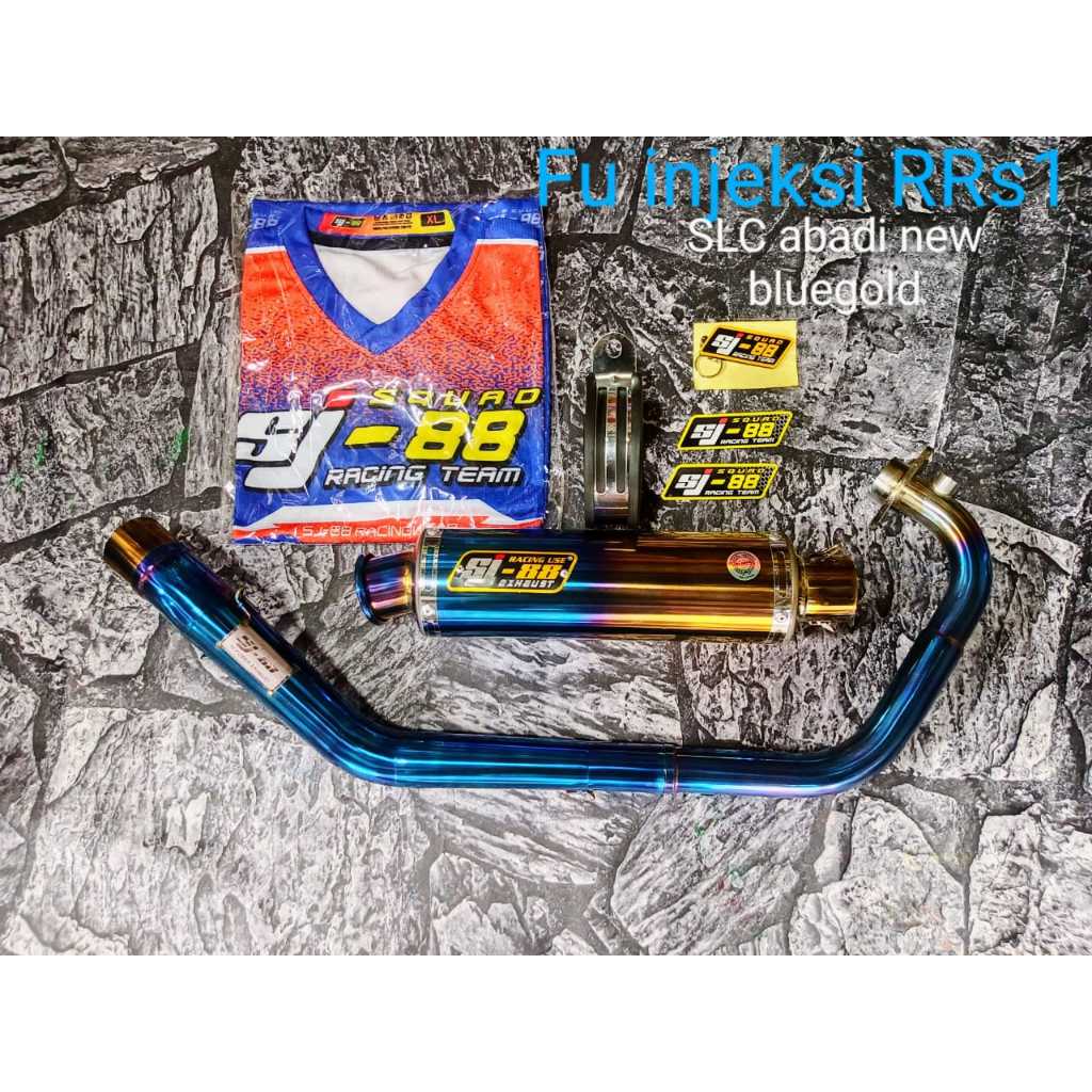 Knalpot SJ88 Fulset fu injeksi Silinncer GP-20/GP-shark/Abadi-new blue free jersey