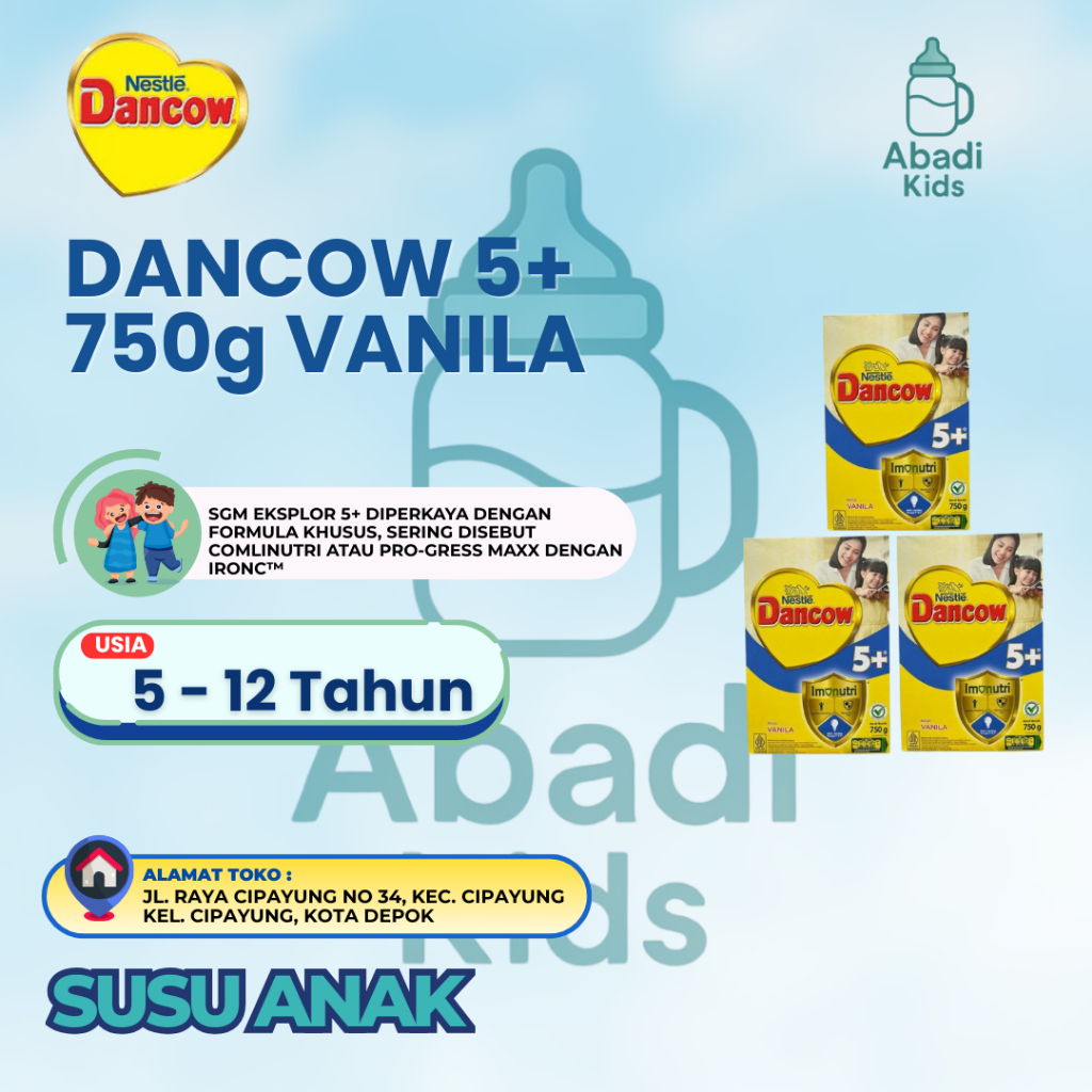 

Dancow 5+ 750gr/1kg Susu Anak 1-3 Tahun Vanila/Madu