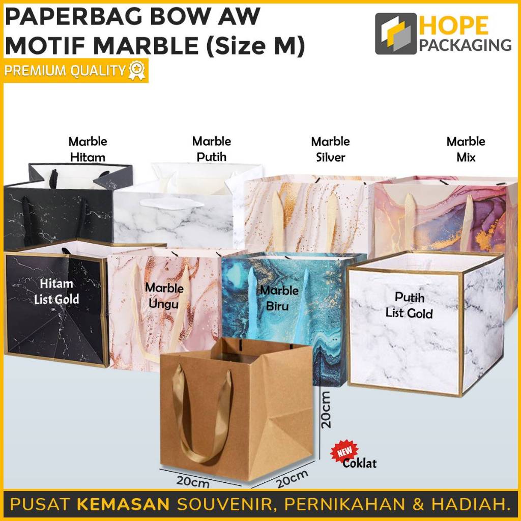 

Paperbag bow Marble/ Box Hadiah Motif Premium/ Gift box Souvenir Wedding Birthday/ Kotak Hadiah Aesthetic