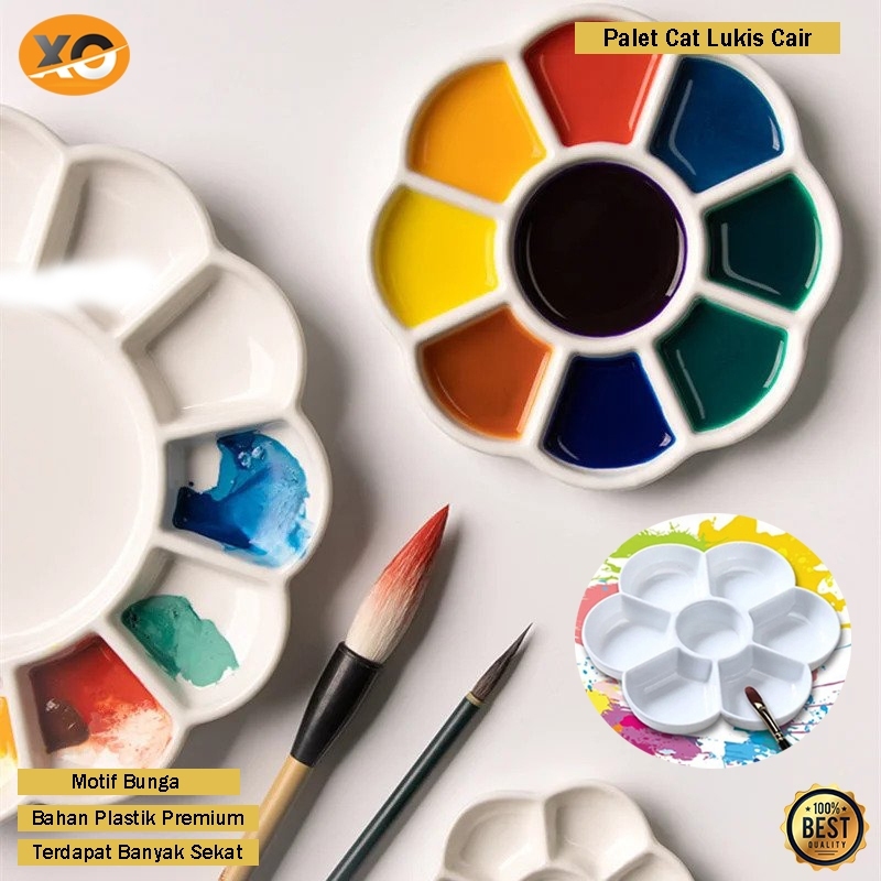 

Palet Lukis Plastik Motif Bunga Piring Wadah Cat Air Melukis Premium Tempat Cat Kembang Besco Serbaguna Multifungsional