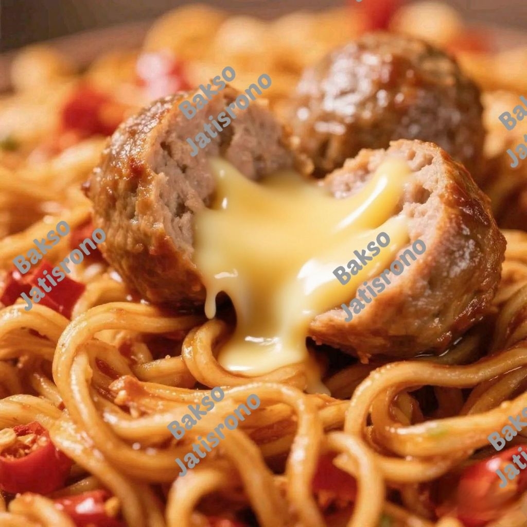 

MIE PEDES + 2 BAKSO KEJU MEDIUM. JEBEW, GOCE'AN, SPAGHETTI