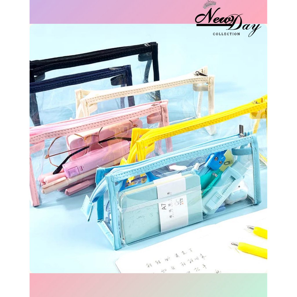 

NewDay_Collection Kotak Pensil Bening / Kotak Pensil Kapasitas Besar Multifungsi