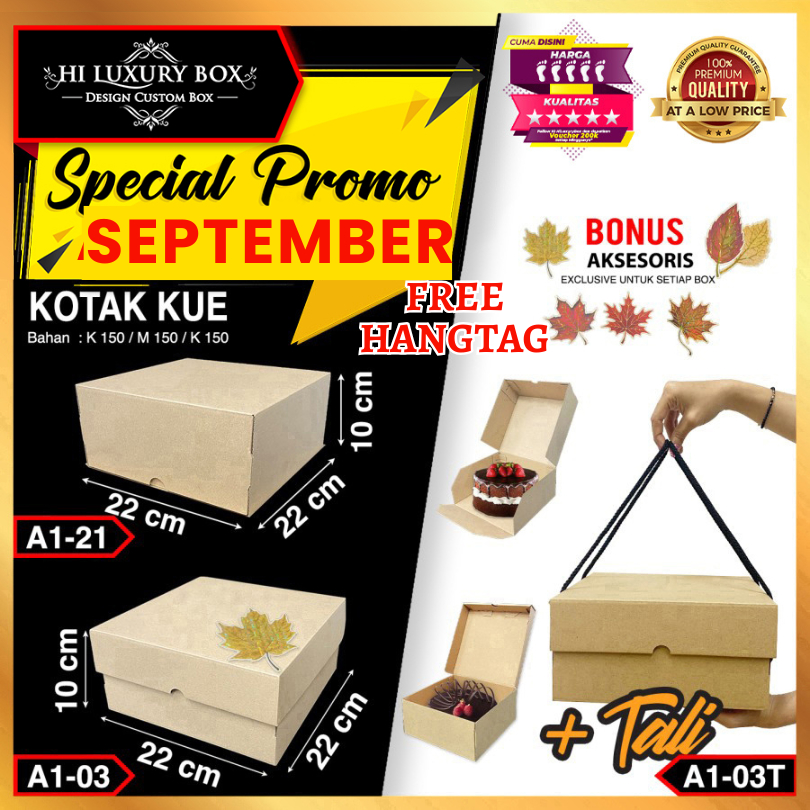 

Kotak Kue | Dus Kue | Kotak serbaguna | Kraft | Murah 22x22x10 A1-03