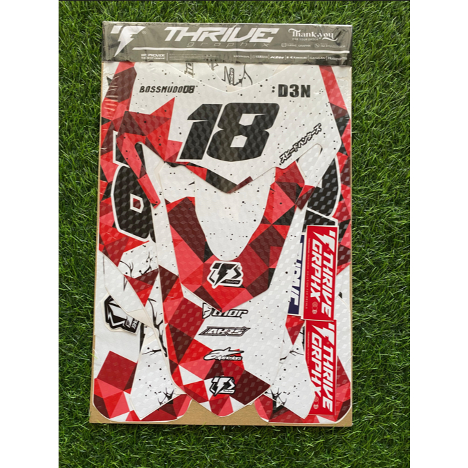 DECAL STIKER HONDA CRF 150 L MERAH PUTIH LAMINASI DOFF PRIZM TRAIL/SUPERMOTO BEBAS CUSTOM