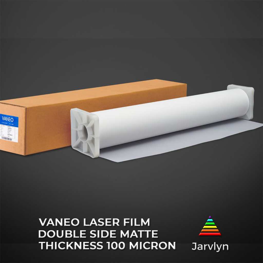 

Vaneo Laser Film Roll 100 meter Double Side Matte Plus 100 micron Polyfilm Mylar Kodaktris