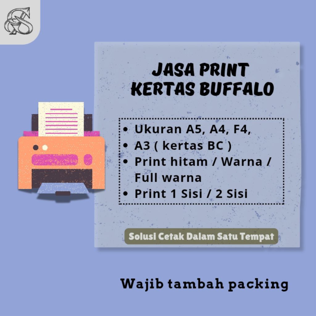 

PRINT/CETAK BUFFALO TEBAL 160gsm A4 A5 F4 CEPAT MURAH