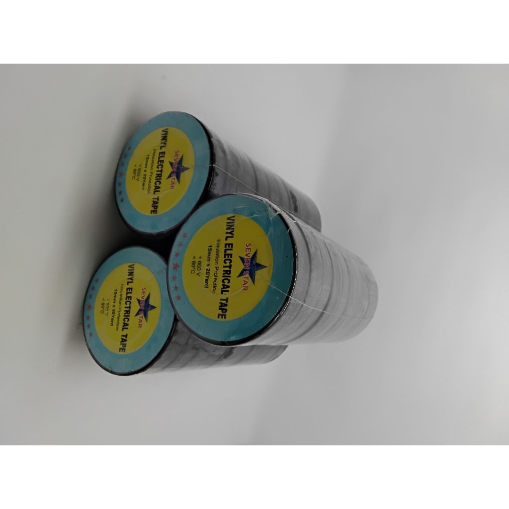 

(HARGA 10 PCS) ISOLASI SEVEN STAR SOLASI KABEL ISOLASI HITAM SEVEN STAR 15 MM X 20 YARD