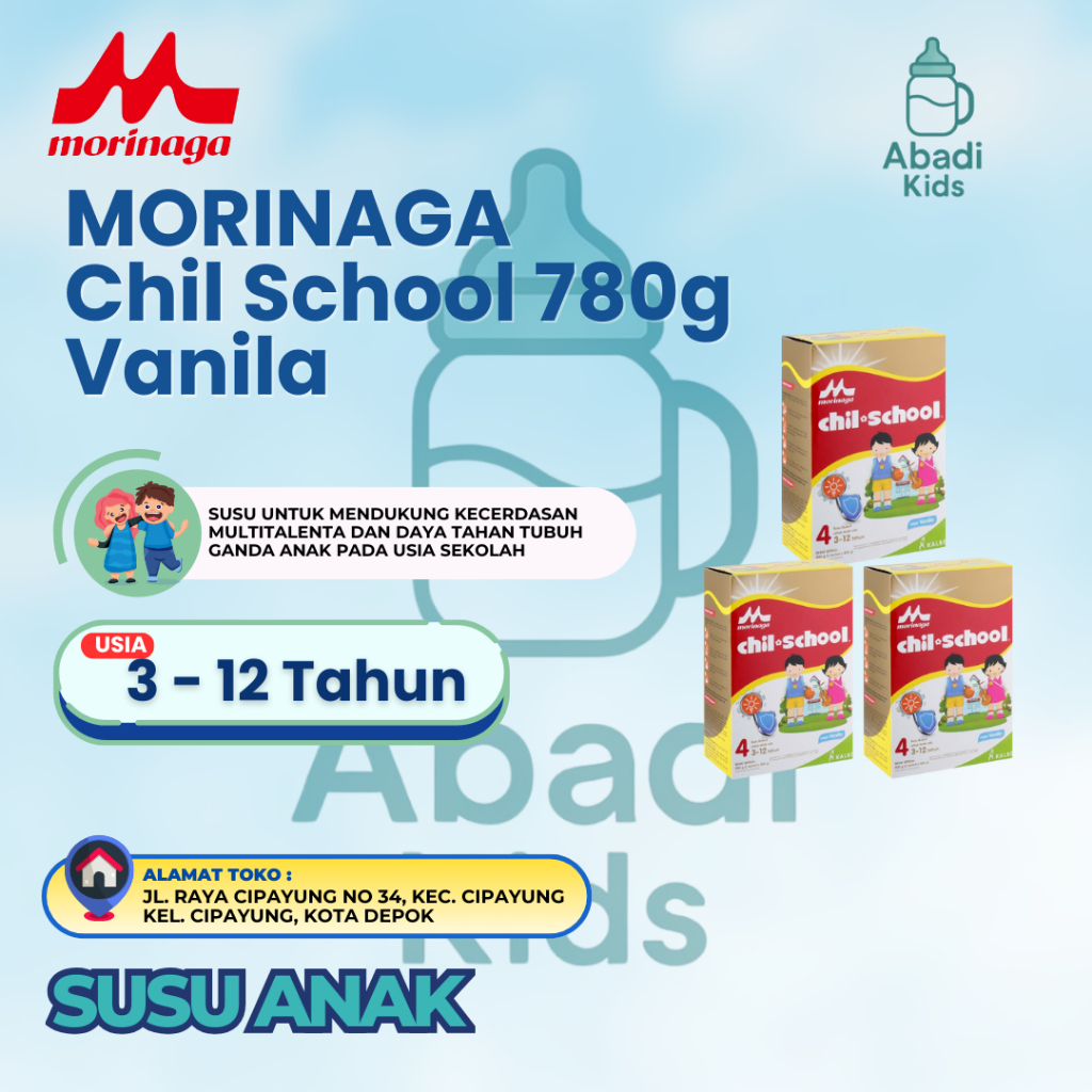 

Morinaga Chil School 780g Vanila/Madu Anak 3–12 Tahun