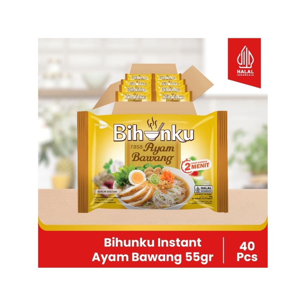 

Bihunku Instan - Ayam Bawang - 1 Karton - 40 Pcs - 55gr