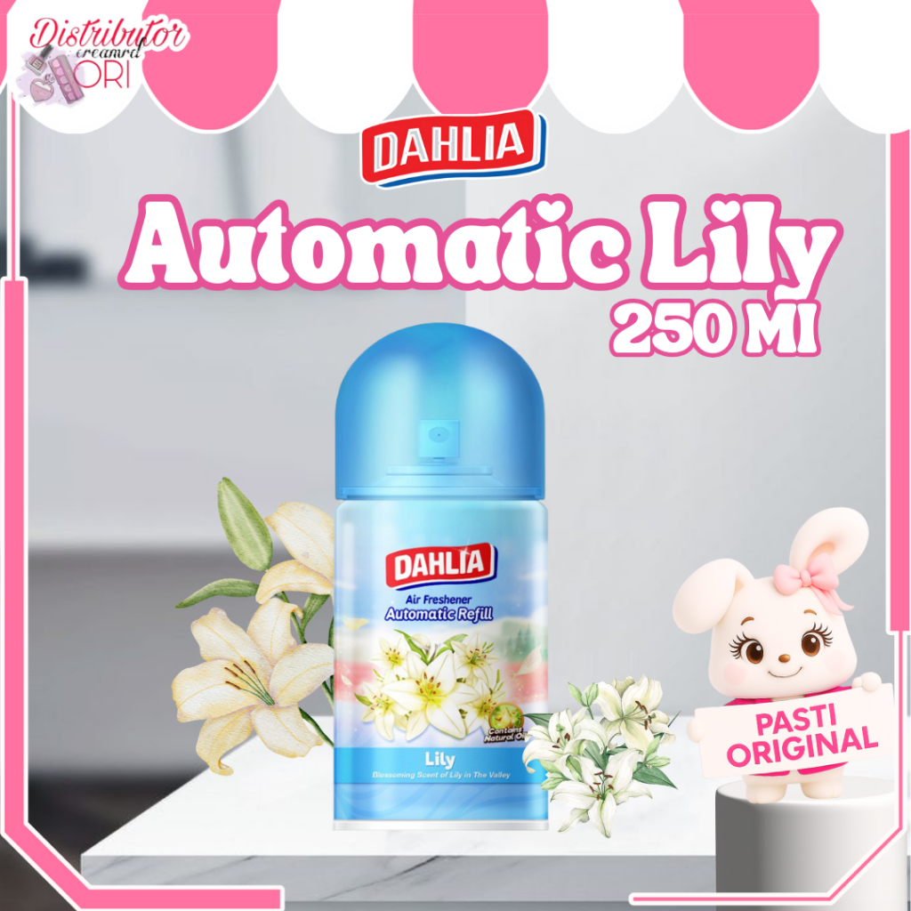Dahlia Air Freshener Automatic Refill Lily 225ml - Pengharum Ruangan Otomatis, Wangi Elegan, Lembut 