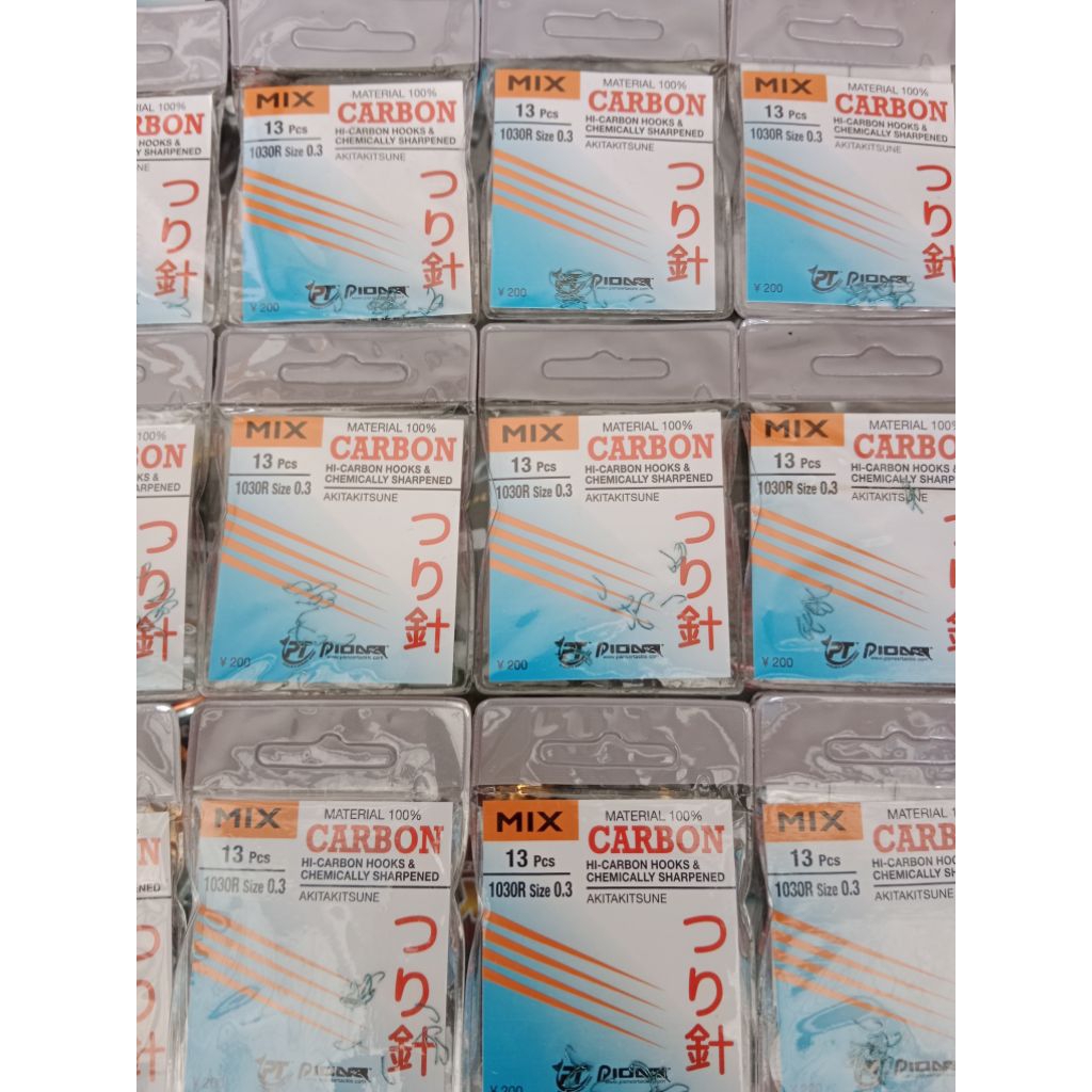kail/mata pancing mix carbon sode tanpa lubang  0,1/0, 3