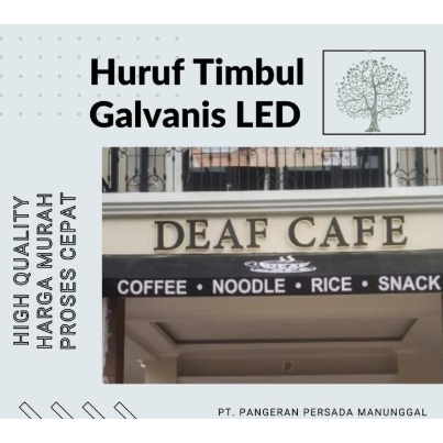 Huruf Timbul Galvanis Backlight Led Signage Papan Nama Toko