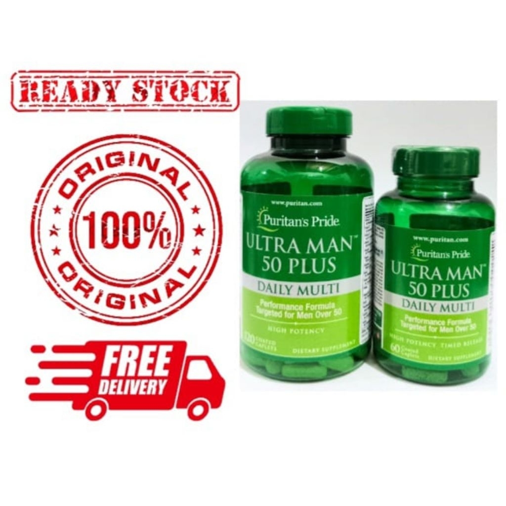 Puritan's Pride Ultra Man 50 Plus Daily Multi 120 60 Capsules