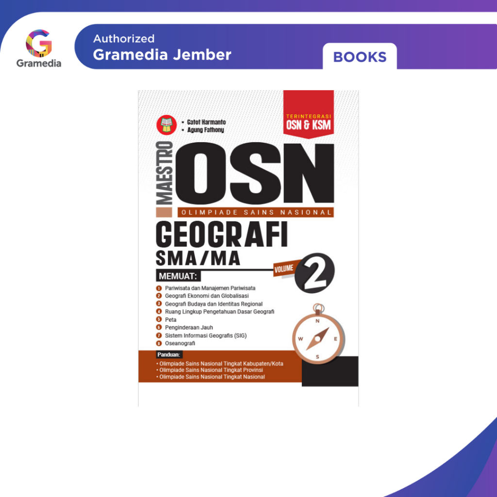 BUKU MAESTRO OSN GEOGRAFI SMA/MA VOLUME 2 (Gatot Harmanto & Agung Fathony) - Gramedia Jember