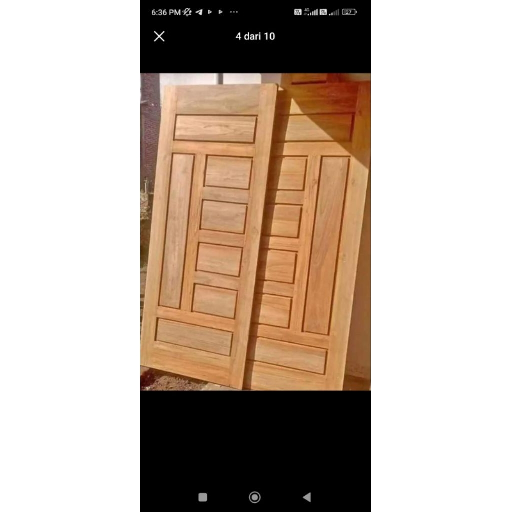 Pintu kupu tarung kayu jati 120 x 200