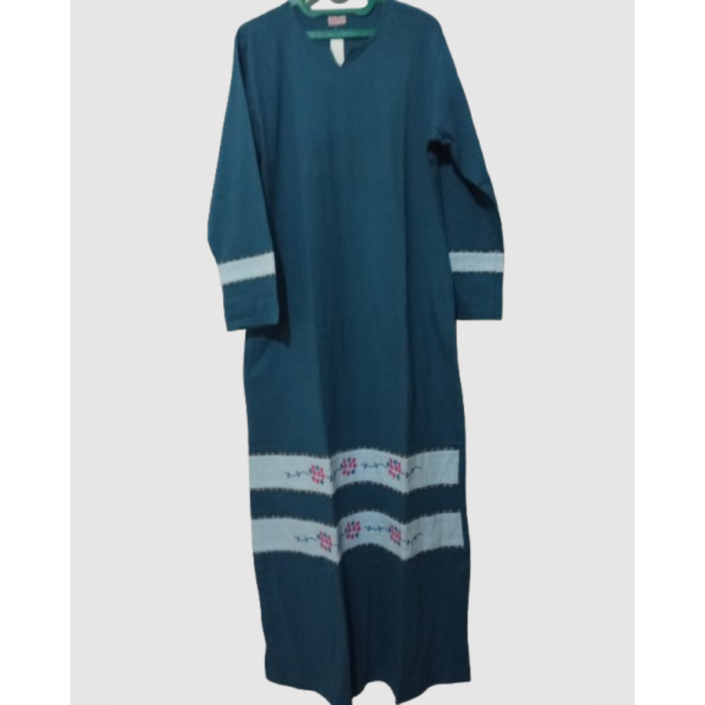 SALE MURAH Deaiya Gamis Wanita Dewasa Bahan Kaos - Biru Tosca, Size L