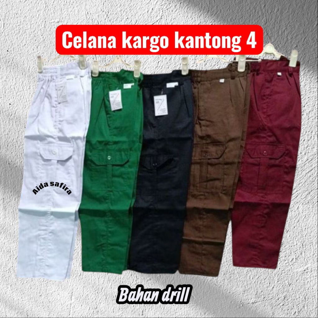 (CELANA DRILL CARGO) CELANA SEKOLAH SD MI/CELANA PANJANG MADRASAH/CELANA PANJANG SD/CELANA PANJANG M