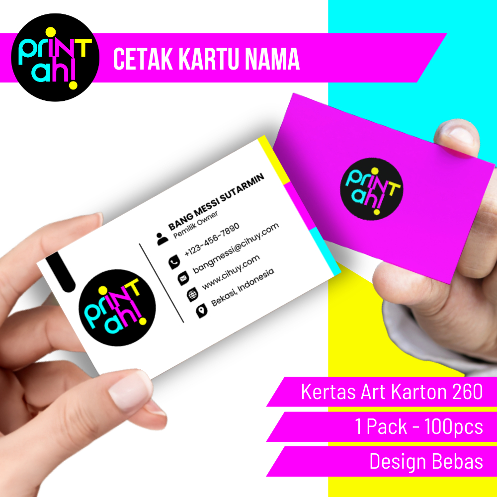 

Print ah! Kartu Nama | Cetak Kartu Nama 1 Sisi 2 Sisi | Art Carton | Free Box