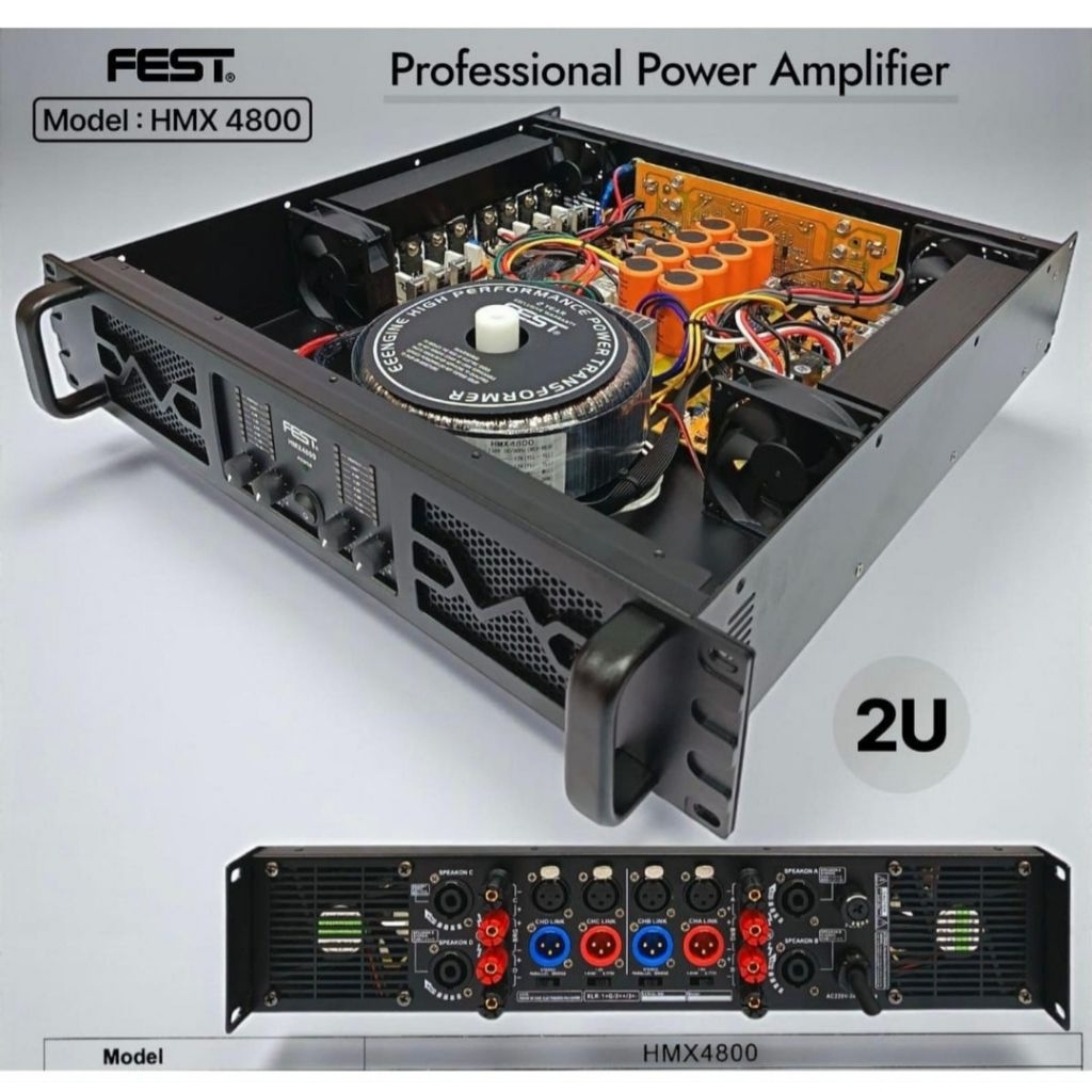 Power Fest HMX 4800 Original 4Channel Amplifier FEST HMX-4800 Class H