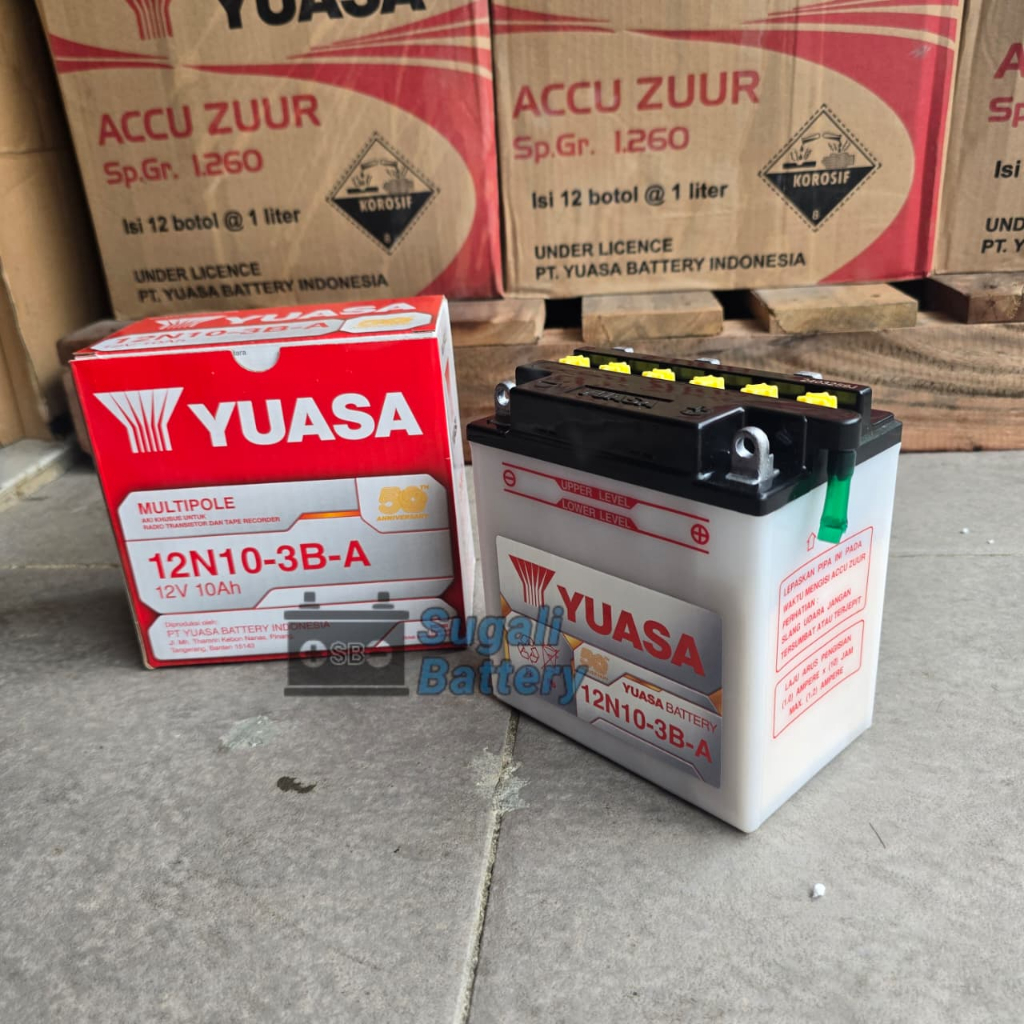 Aki Lampu Emergency, Lampu Gerobak, Aki Strum YUASA 12N10-3B-A Multipole 12VOLT 10Ah