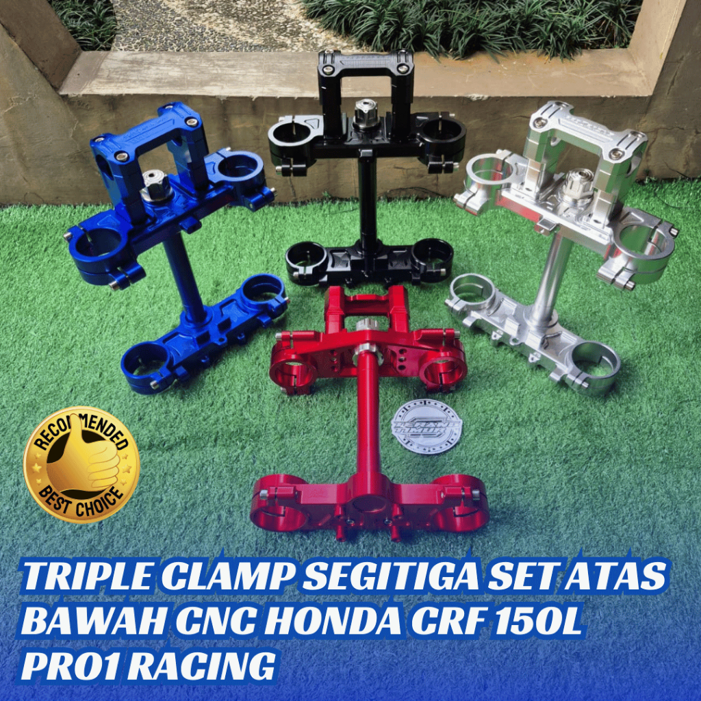 TRIPLE CLAMP SEGITIGA SET ATAS BAWAH CNC HONDA CRF 150L PRO1 RACING
