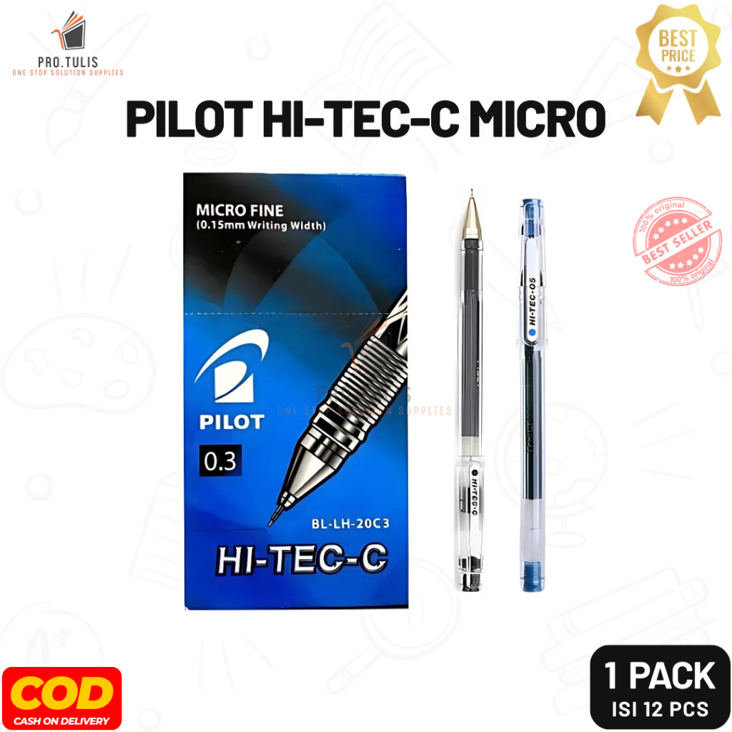 

(1 Pack) Pulpen Gel Pilot Hi-Tec-C 0.3mm Micro BL-LH-20C3. ProTulis