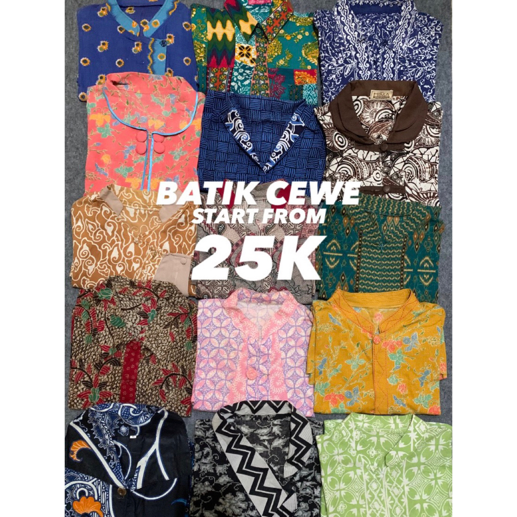 Preloved Baju Batik Premium Wanita / Baju Dress Batik Formal Cewek