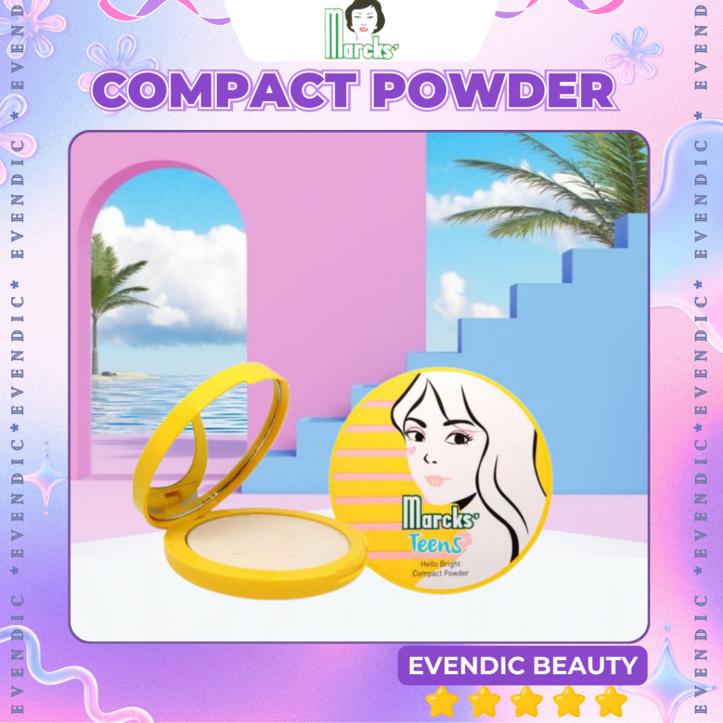READY Compact Powder Teen 12gr - Marcks bedak padat CREME / PUTIH / PINK / INVISIBLE / NATURAL