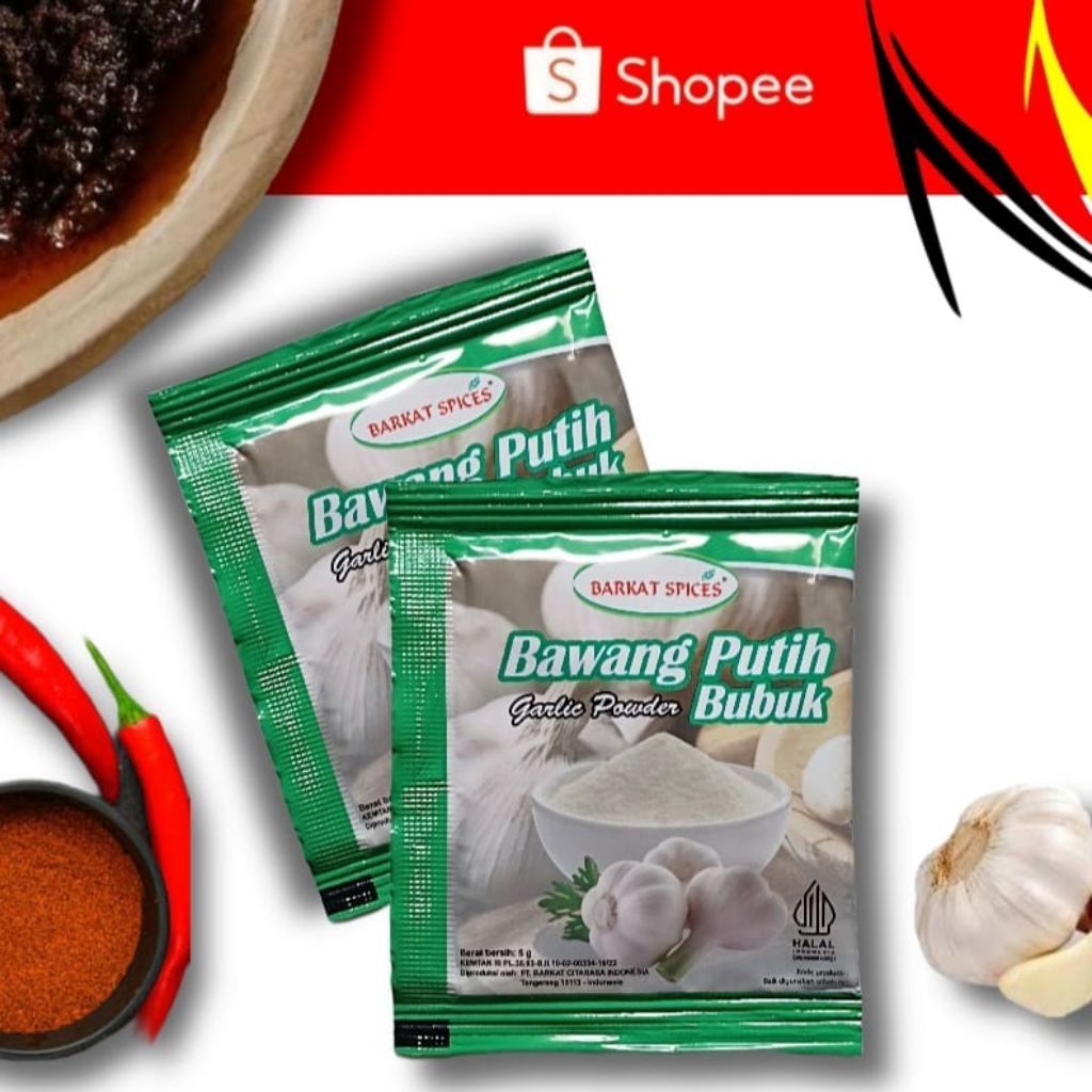 

Bawang Putih Bubuk Asli Barkat 5gr Garlic Powder