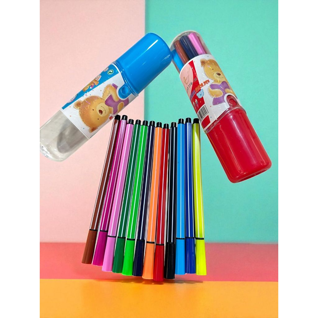 

Spidol 12 Warna Color Pen Marker Model Lucu