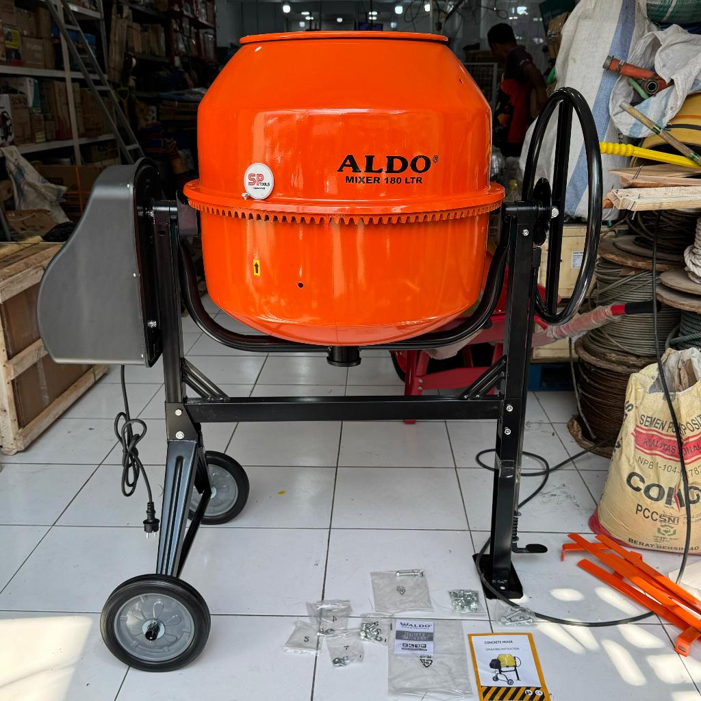 MESIN MOLEN LISTRIK / PENGADUK SEMEN ELEKTRIK / CONCRETE MIXER 180 LITER 180L ALDO