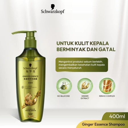 Schwarzkopf Extra Care - Ginger Essence Shampoo & 400ml (Untuk Kulit Kepala Berminyak dan Gatal)