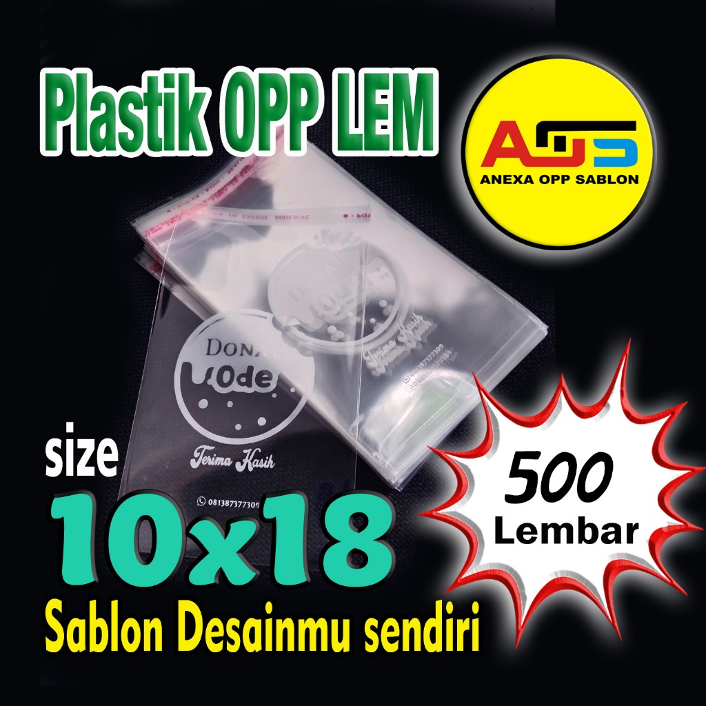 Plastik OPP 10x18 Tebal kemasan Roti/Bakery Sablon Custom