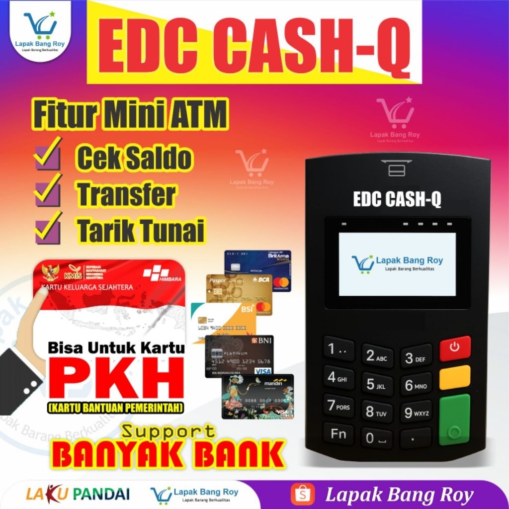 EDC CASH-Q || Mesin EDC SAKU Mini ATM Semua Bank || Paket Usaha UMKM Bisa Untuk Topup, PPOB, Angsura