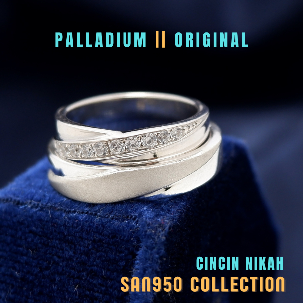 [C211] Cincin Couple Nikah Tunangan – Palladium Original Premium, Pilihan Platinum & Emas – SAN950