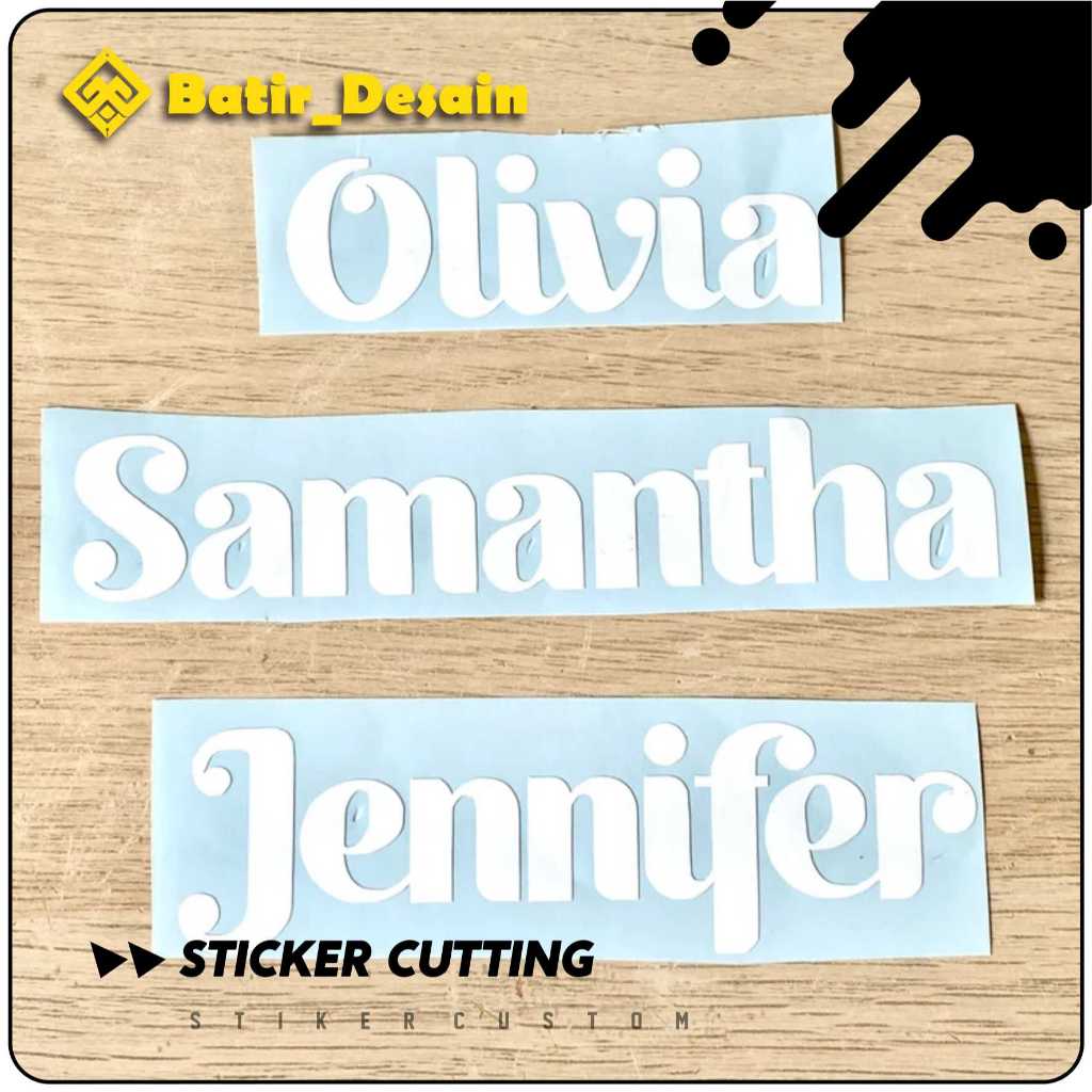 

Sticker Nama Custom Sendiri | Cutting Sticker Timbul Anti Air Tanpa Minimal Order!!!