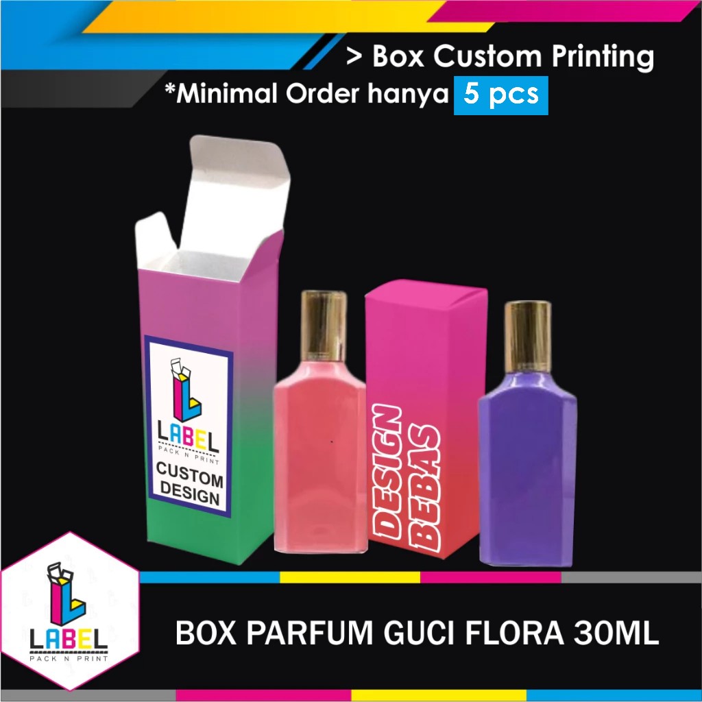

Dus / Box Guci Flora 30ml Custom Desain - 4,6x2,7x11,1cm - Fullprint