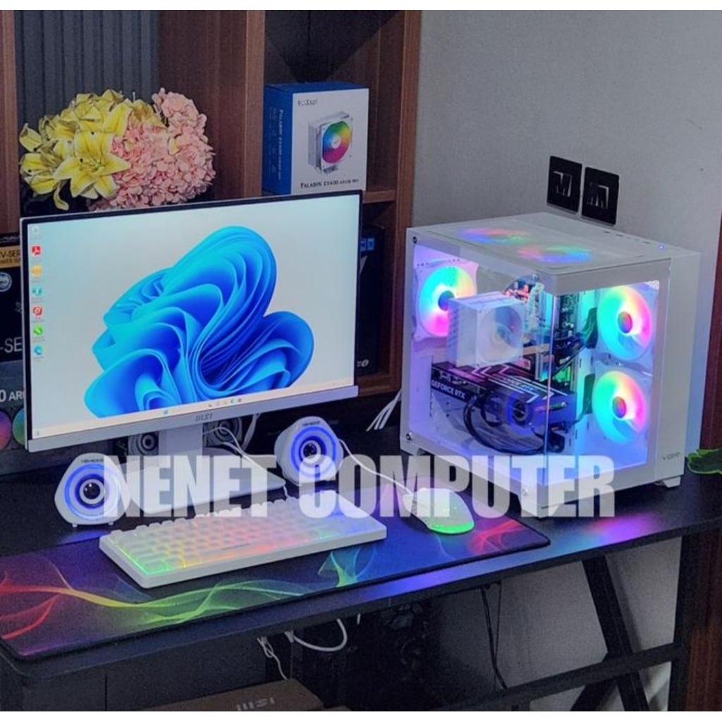 PC Gaming FULL SET AMD Ryzen 5 4500 | RTX 3050 6GB | 16GB | NVMe | LED 24Inch