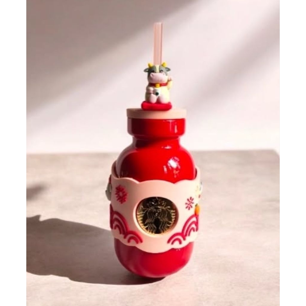 Starbucks China Ox Edition Ceramic Mug With Straw