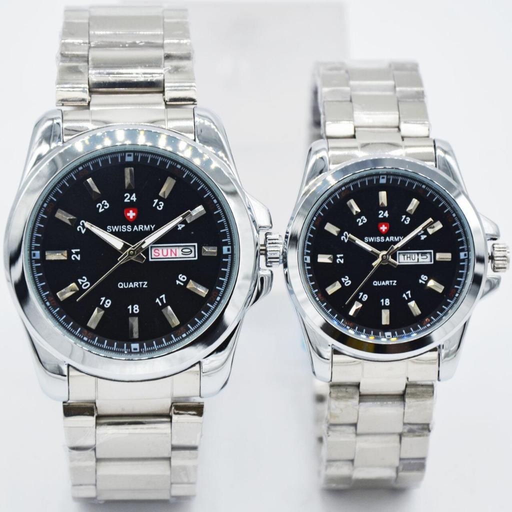 2 Pcs Jam tangan Couple Pria dan wanita Swiss Army