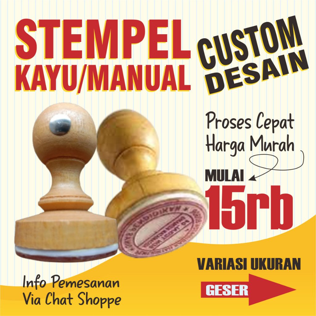 

Stempel Kayu/Manual Custom Desain & ukuran