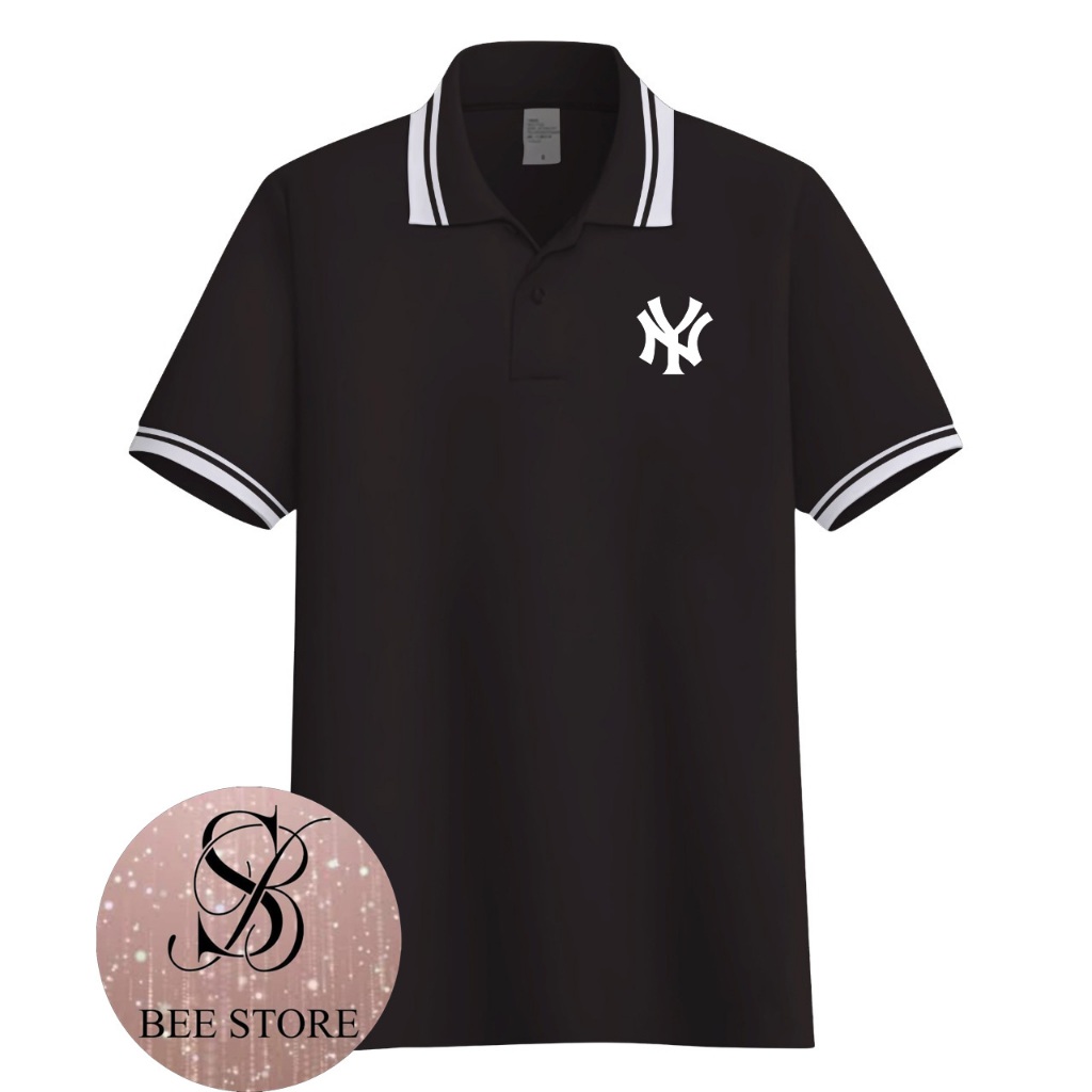 Bee Kaos Kerah Pria List Logo NY / Kaos Polo Pria Logo / Kaos Pria Kerah List II logo NY