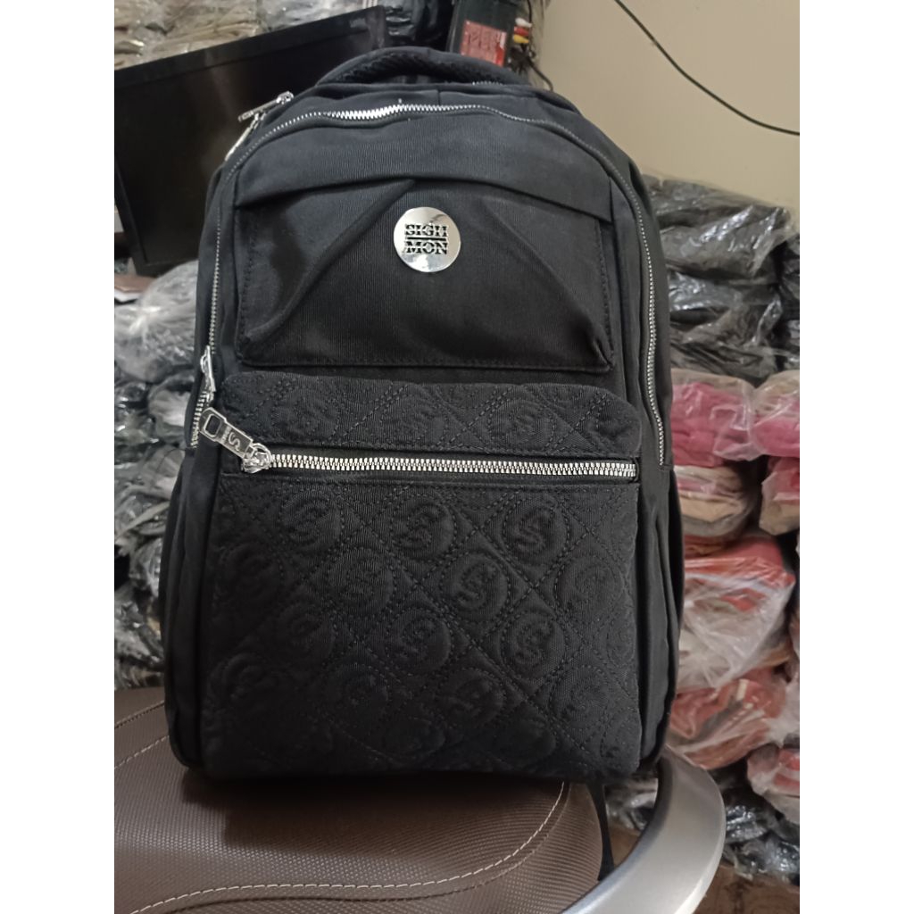 TAS RANSEL SIGHMON SPESIAL BLACK UKURAN JUMBO. 100%ORI